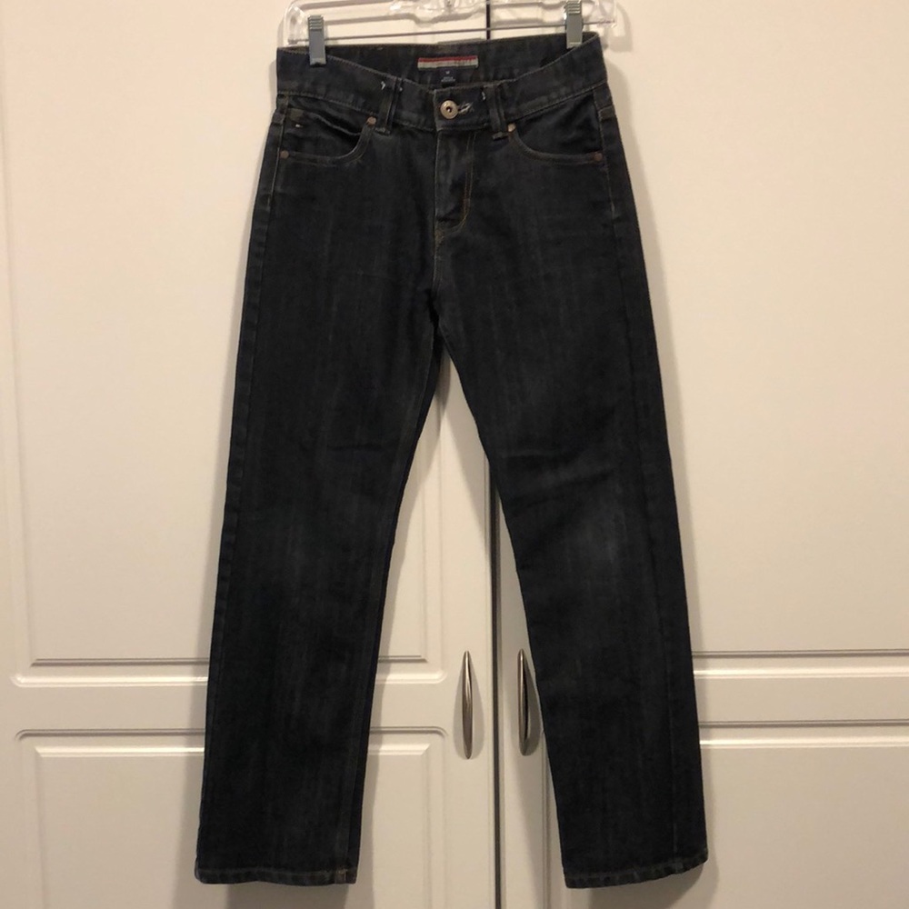 Tommy Hilfiger Jeans women's 14 dark blue denim jean flap pocket EUC straight